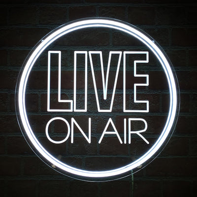 Letrero neón Live On Air USB regulable para pared