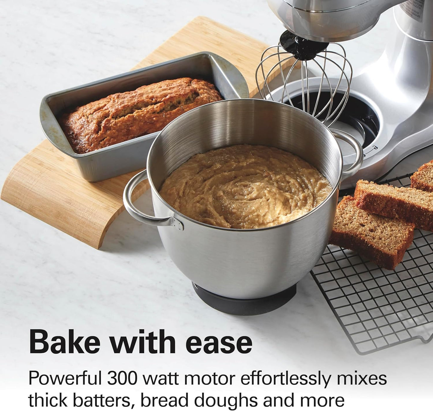 Batidora pie cuenco acero inox 4qt 7 vel 300W plata