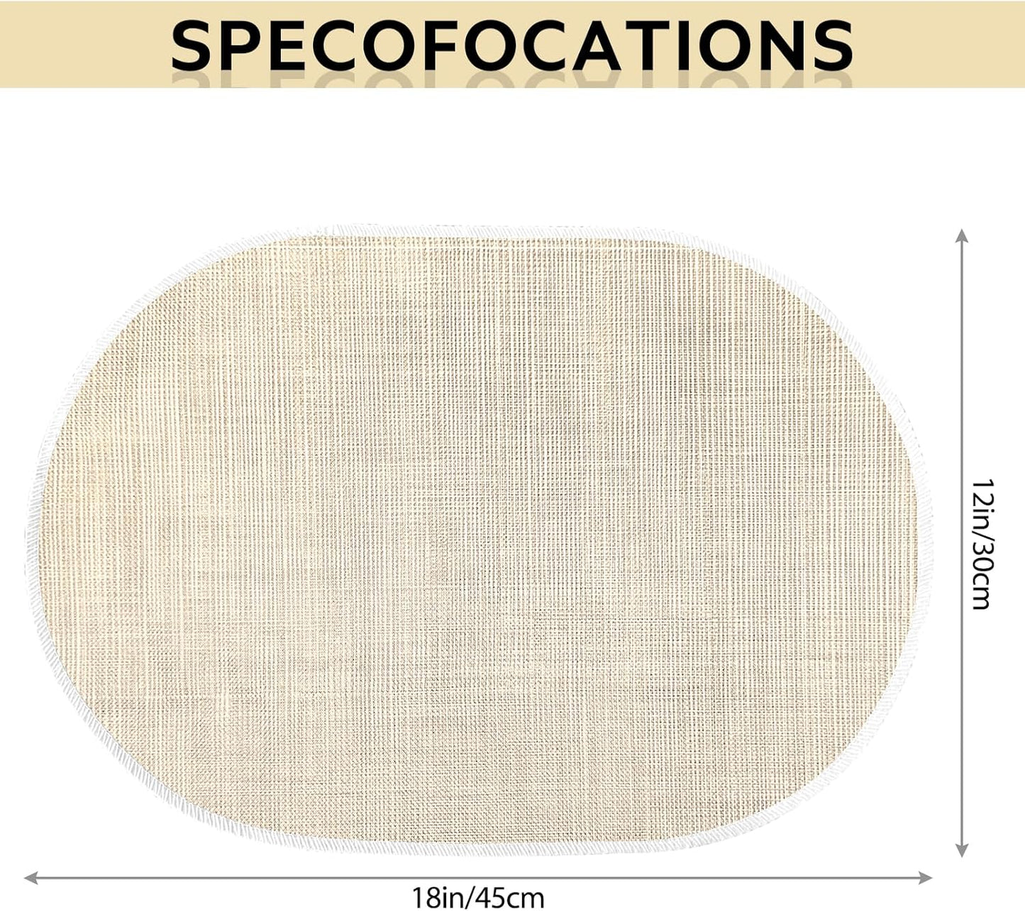 4 Manteles Beige 12x18pulg Lavables Resistentes Calor