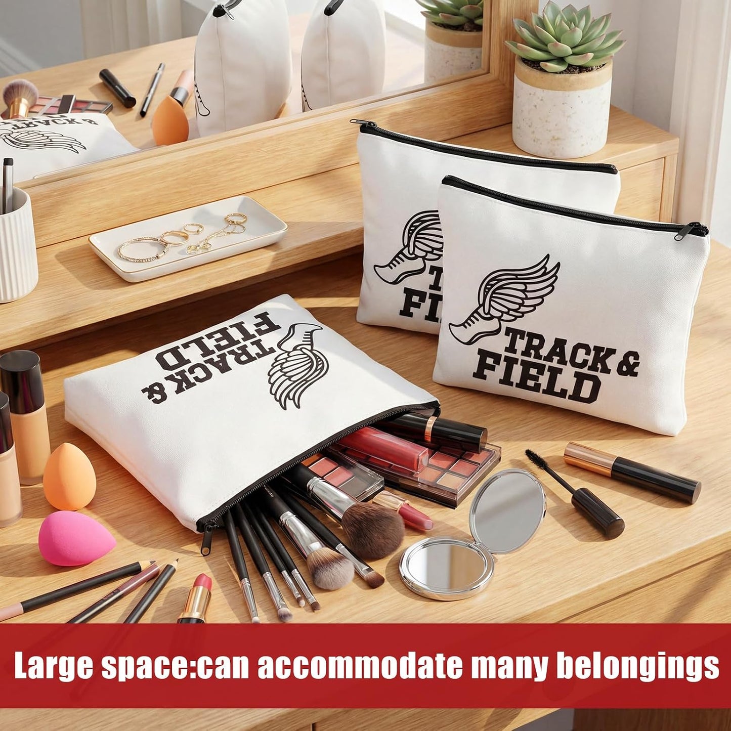 18 Bolsas Maquillaje Campo Traviesa Con Cremallera XC Blanco
