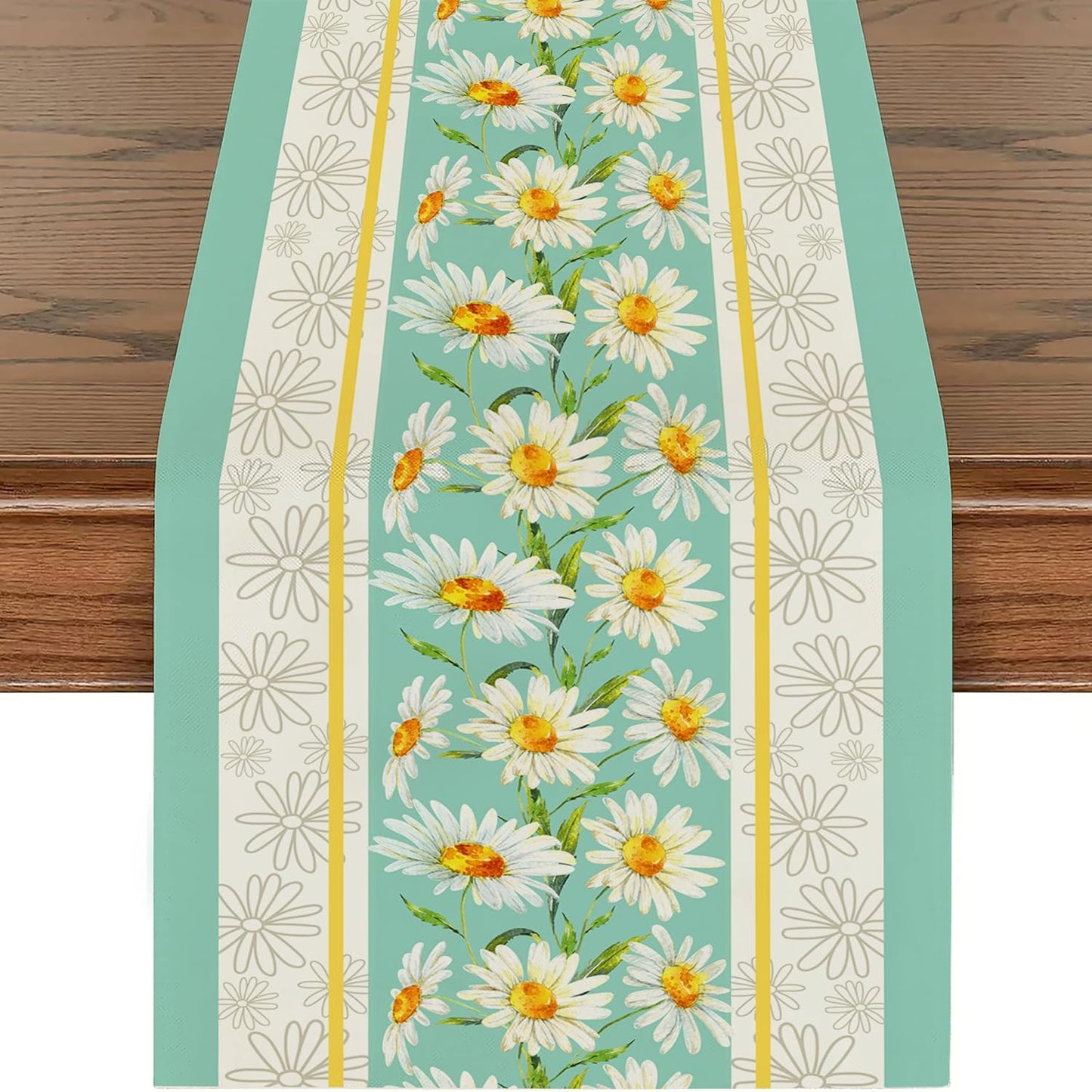 Camino mesa floral margaritas verano 13x72pulg