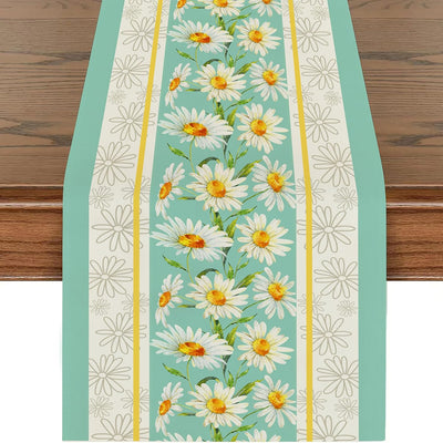 Camino mesa floral margaritas verano 13x72pulg