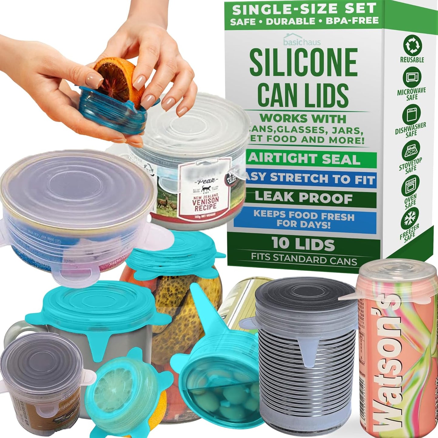 Tapas silicona reutilizables para latas mascotas 2.6pulg