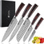 Set 5 Cuchillos Chef Acero Inox Pakkawood Ergonómico