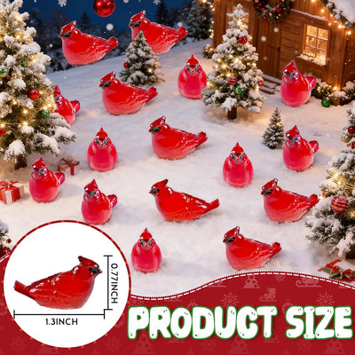 60 figuras cardenales rojas de resina decoración Navidad