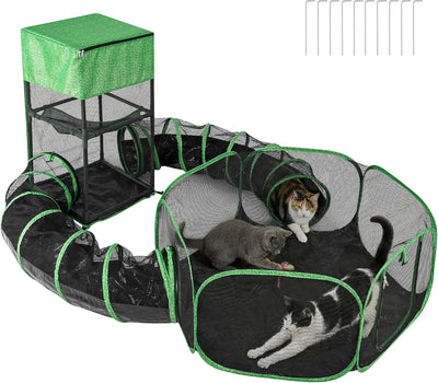 Carpa portátil para gatos con malla transpirable patio cerrado