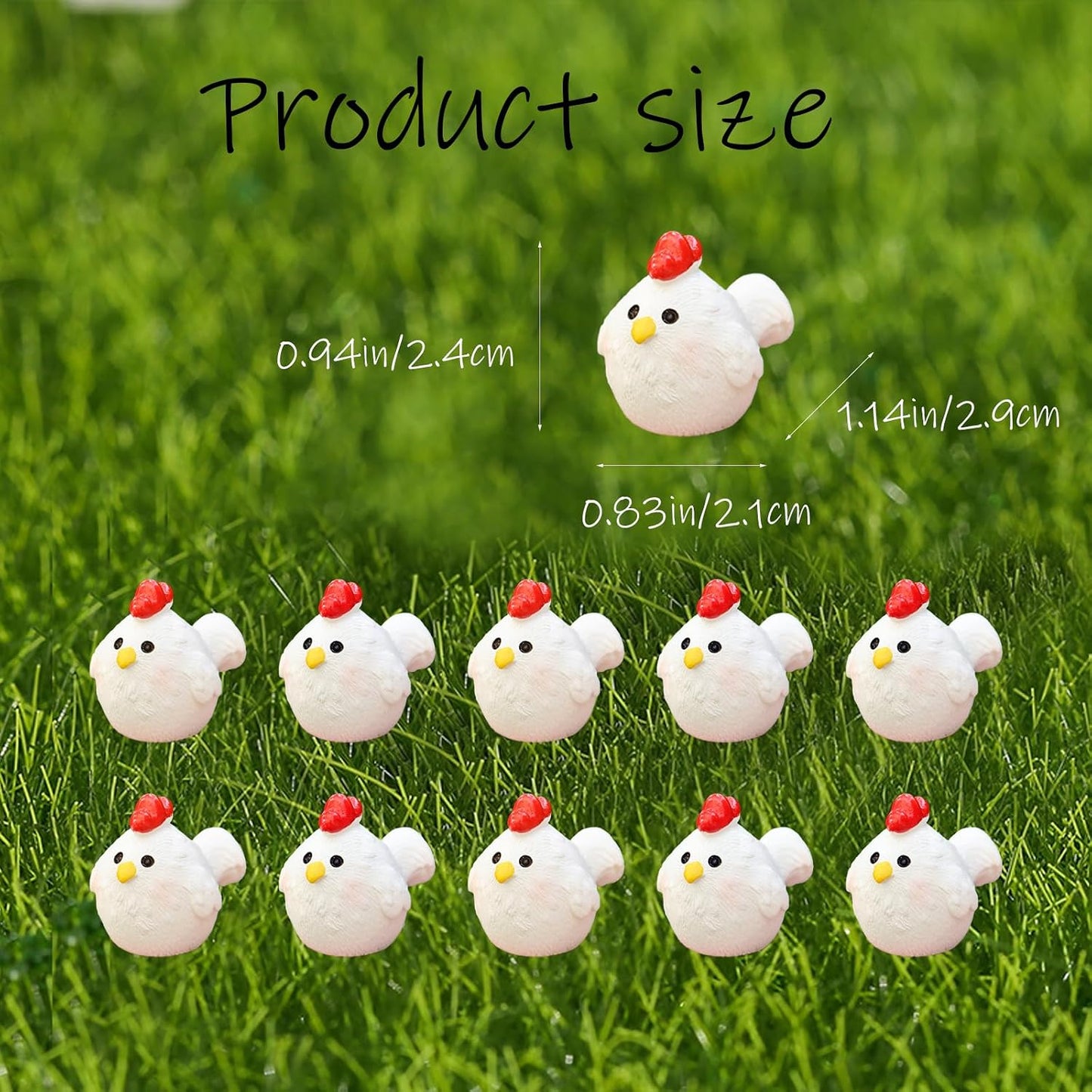 20 Pzas Pollos Resina Mini Decoración Escritorio