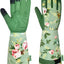 Guantes jardinería cuero mujer estampado verde mediano