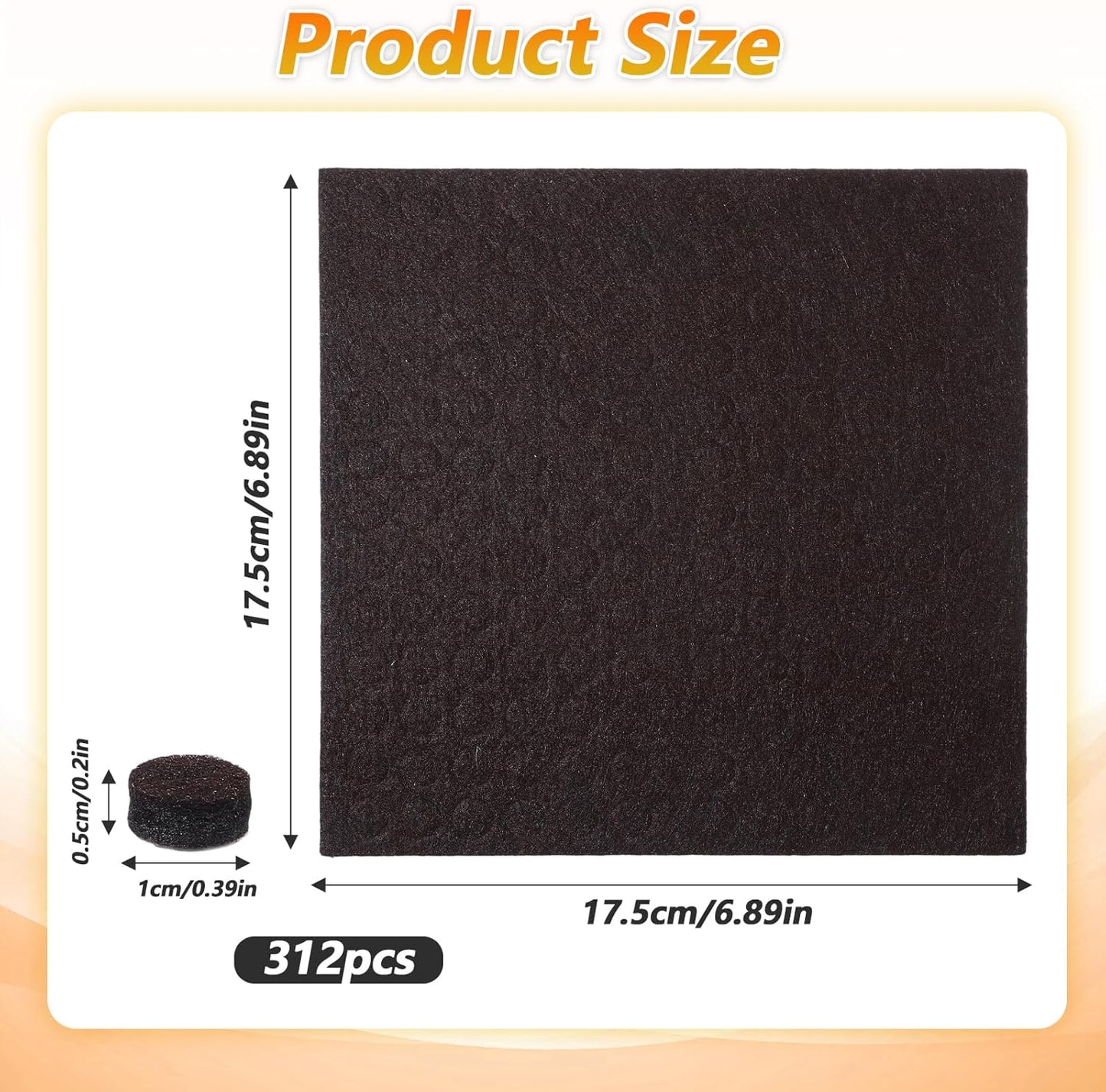 312 Almohadillas Fieltro 3/8pulg Protección Muebles Puertas