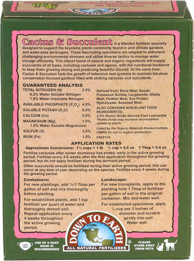 Alimento orgánico para cactus y suculentas 1lb