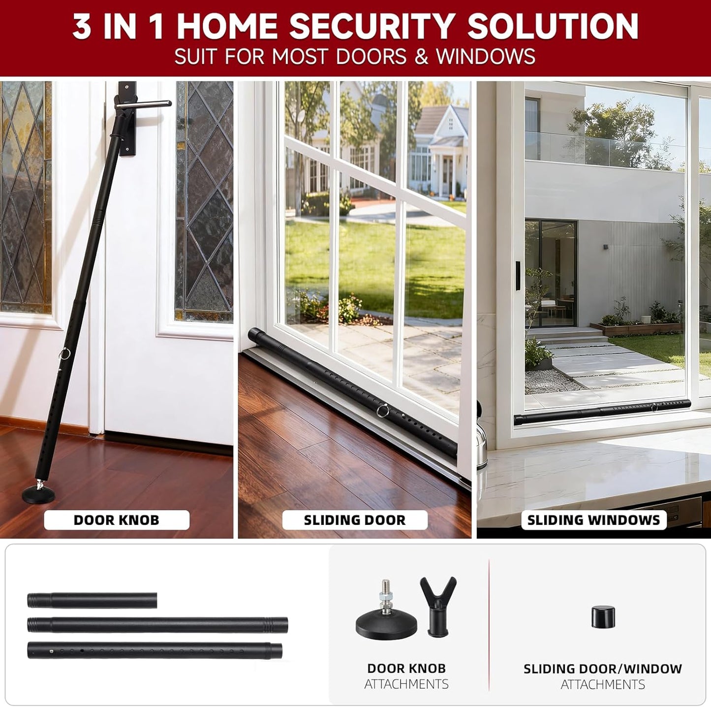 Barra seguridad puerta 2en1 ajustable