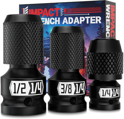 Juego adaptadores llave impacto 1/2 3/8 1/4 pulg