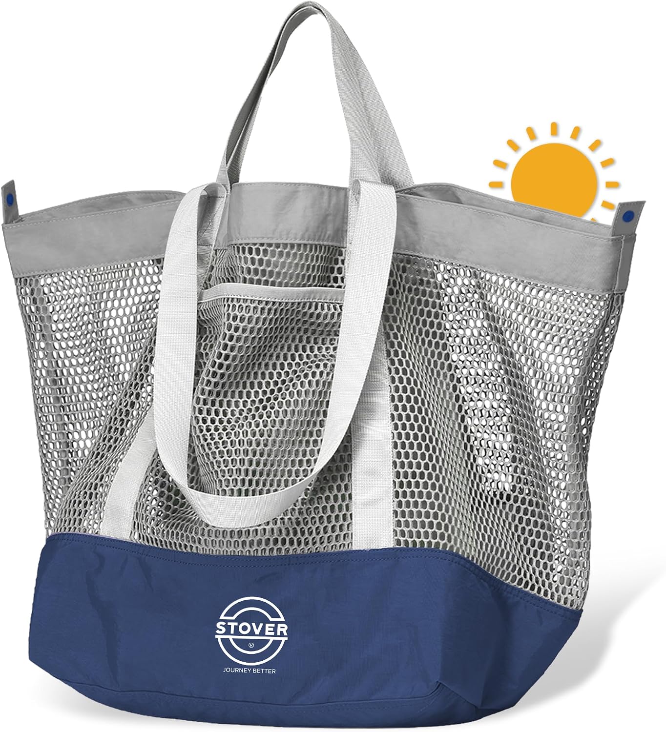 Bolsa playa malla plegable con bolsillos para viaje