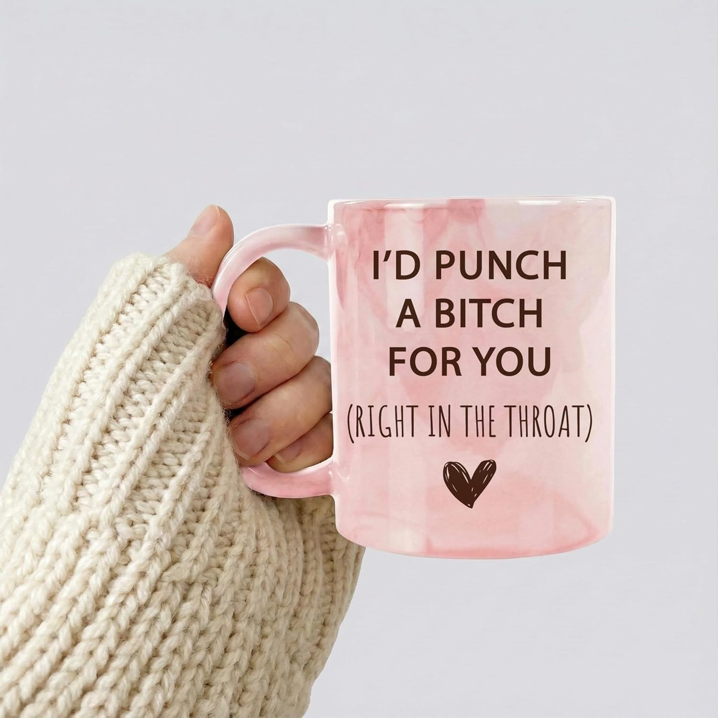 Taza de café Hogg con texto «I'd Punch A Bitch For You» de 11 oz