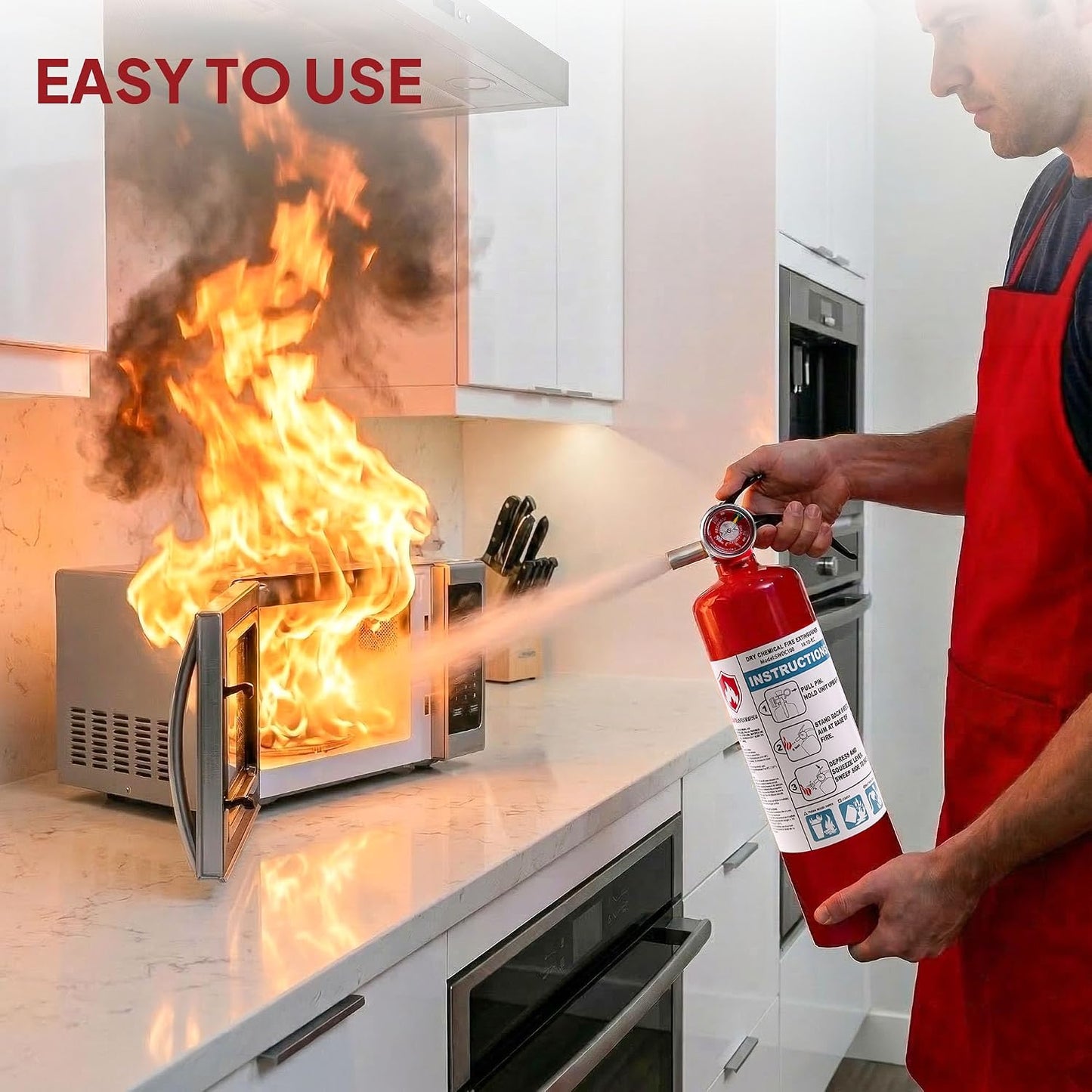 Extintor incendios hogar cocina vehículo 2.5lb pack 2
