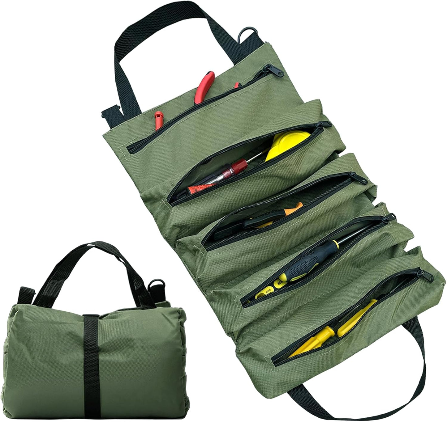 Bolsa herramientas enrollable plegable impermeable 5 bolsillos