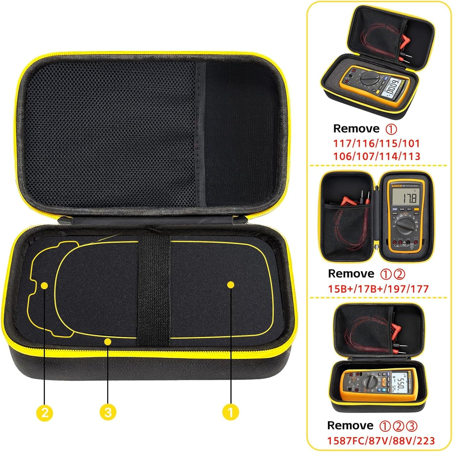 Estuche rígido para multímetro digital con espuma 117/15B/17B