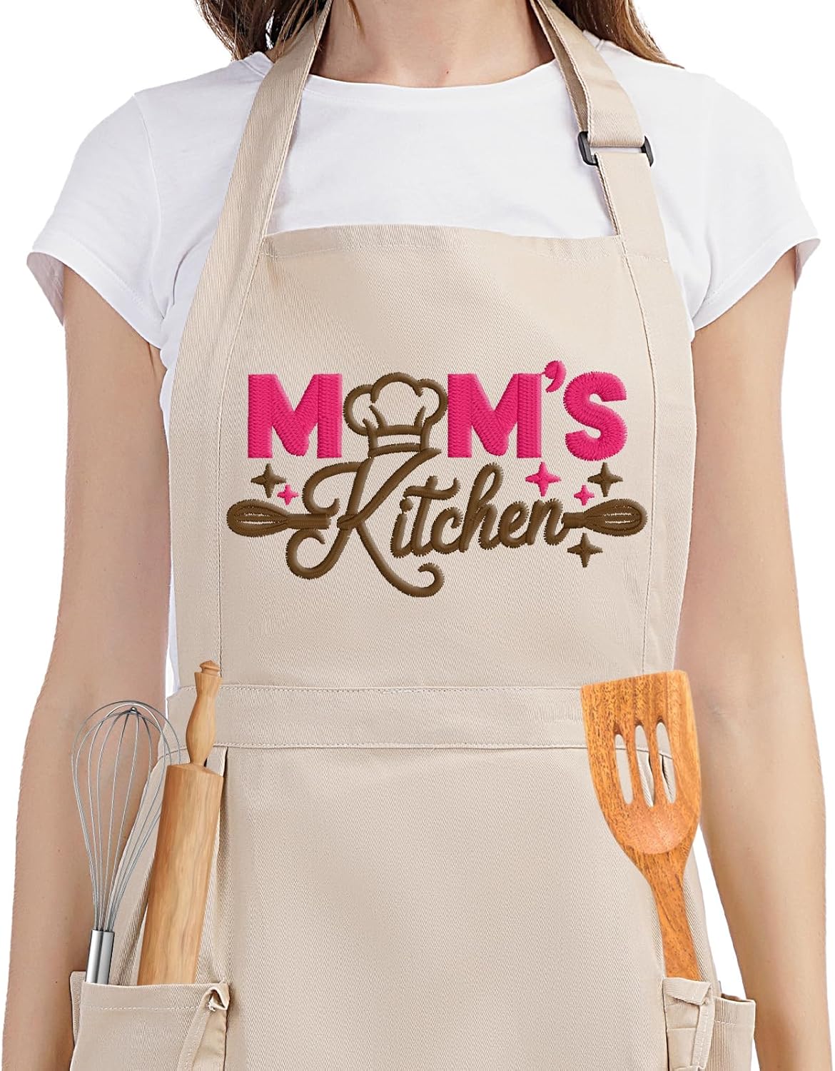 Delantales de cocina para mujer con bolsillos, regalo para mamá
