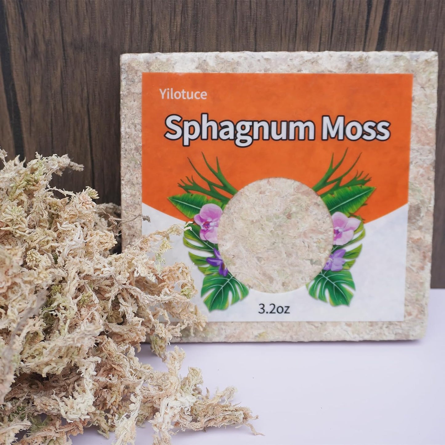 Musgo esfagnum comprimido 3.2oz para orquídeas