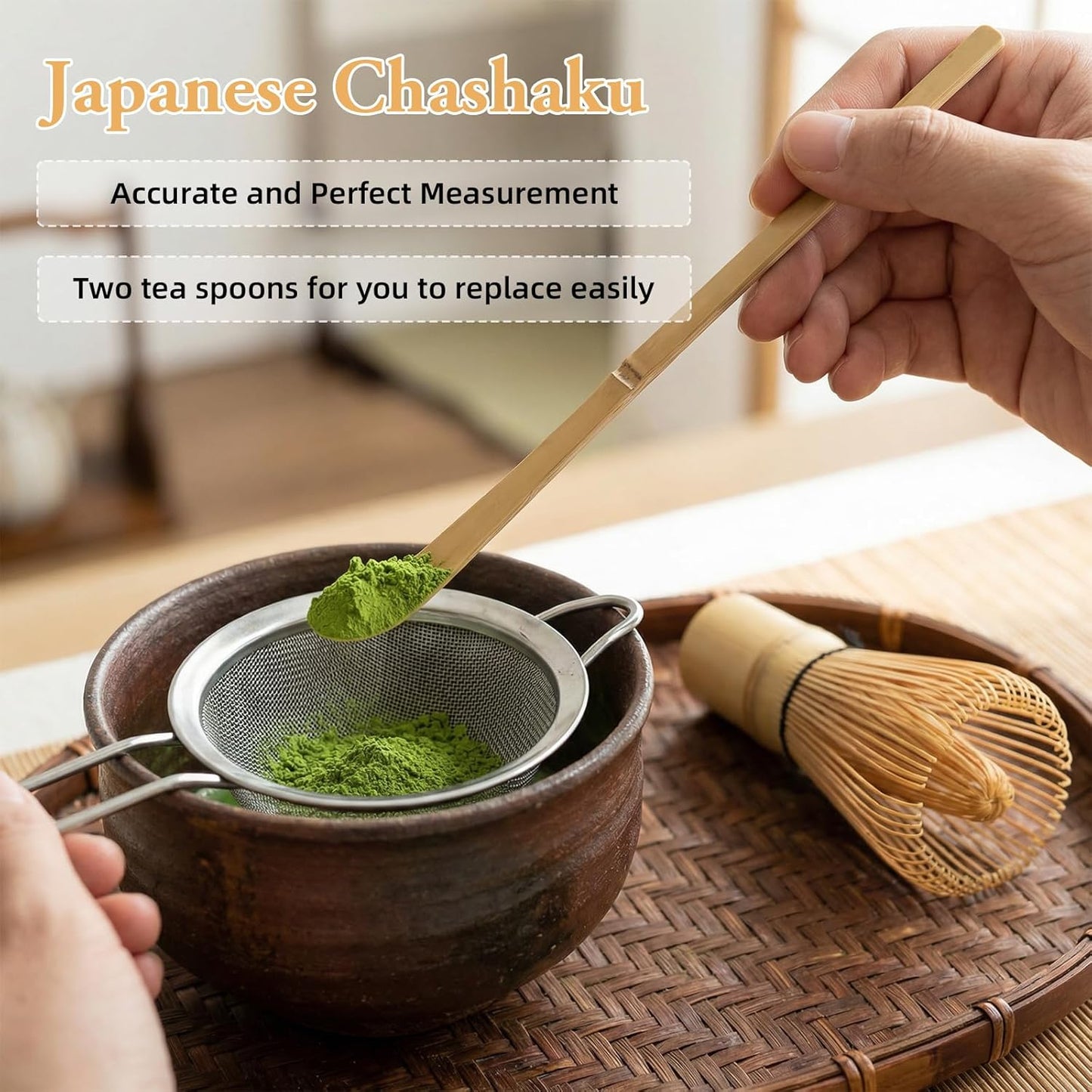 2 Cucharas Matcha Bambú Chashaku Japonesa