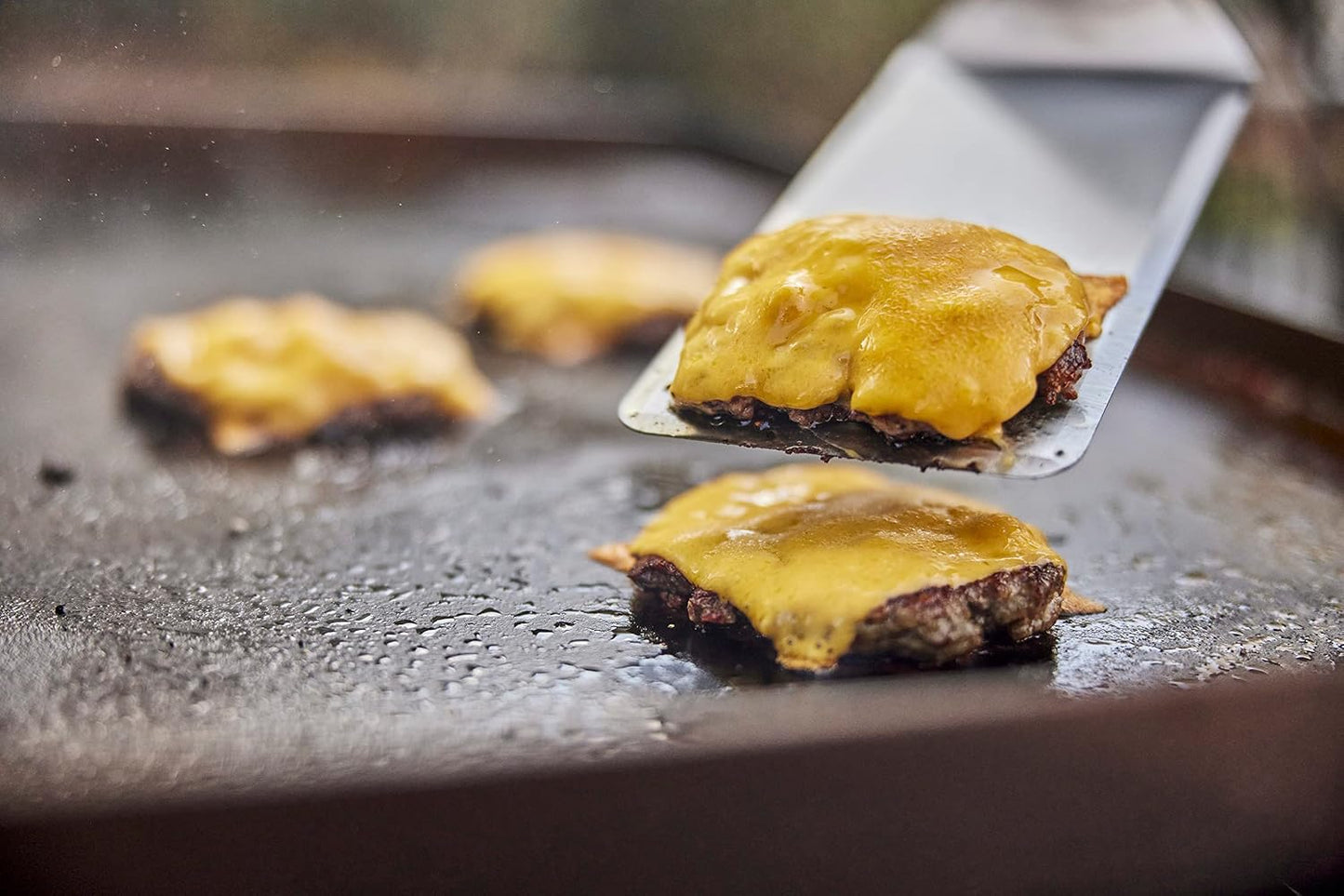 Espátula acero inox biselada mango elevado para parrilla
