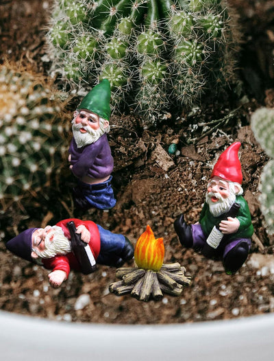 Estatua gnomos resina decoración exterior patio hogar
