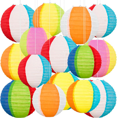 30 Linternas papel bola playa decoración fiesta verano