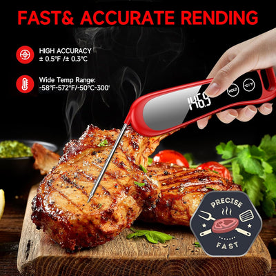Termómetro digital carne sonda plegable 180° IP67