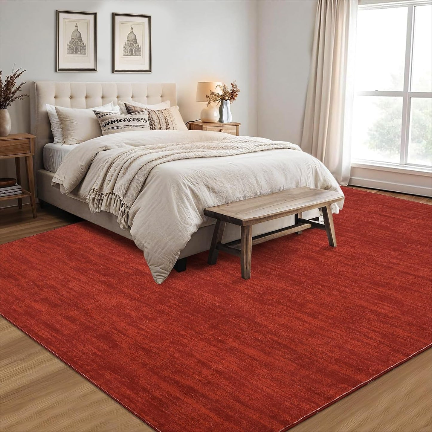 Alfombra lavable 9x12ft para dormitorio niños resistente manchas