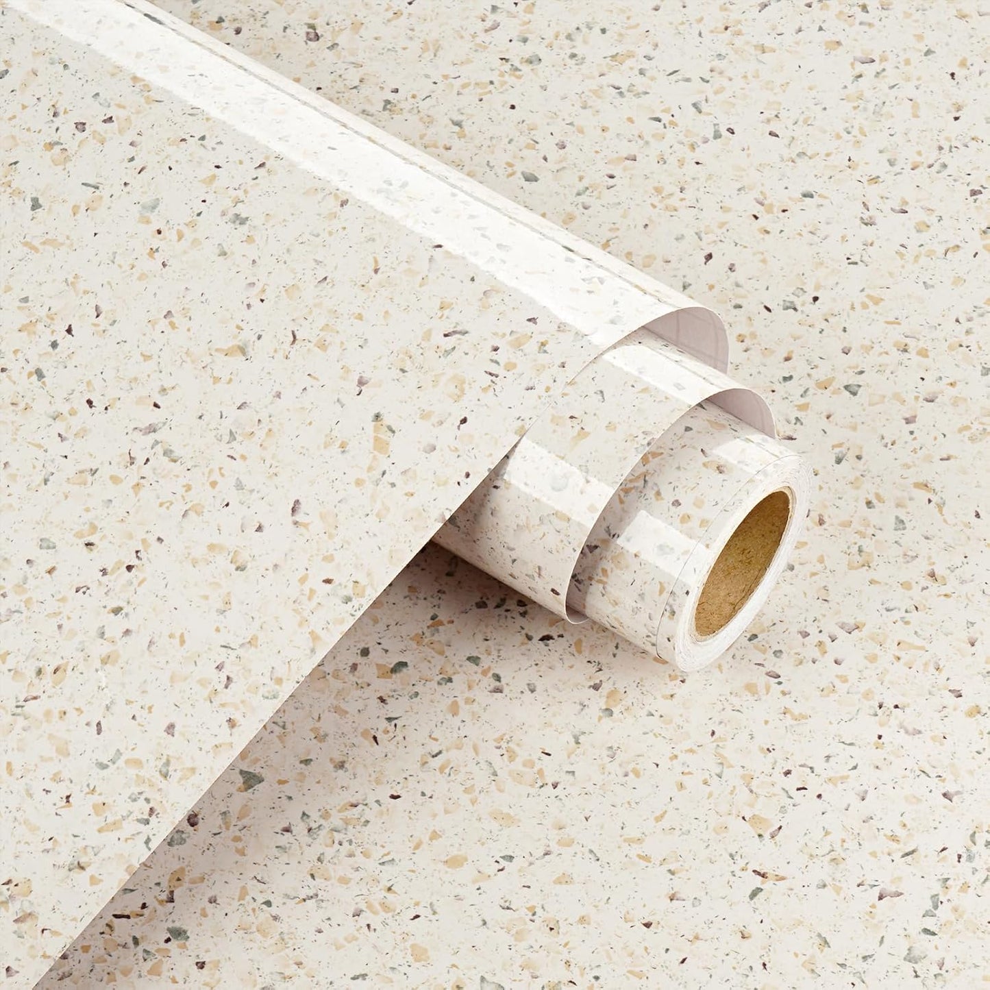 Papel tapiz granito beige brillante autoadhesivo