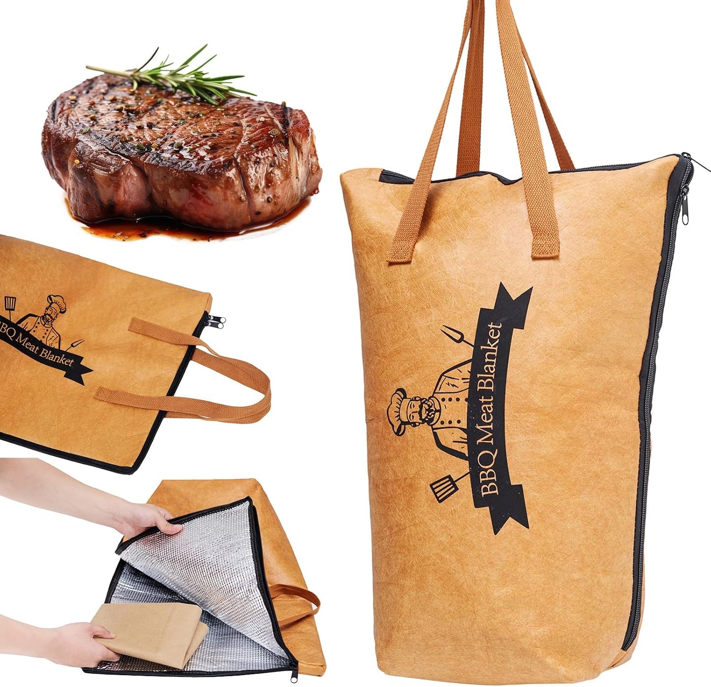 Manta descanso carne barbacoa 21pulg reutilizable con cremallera