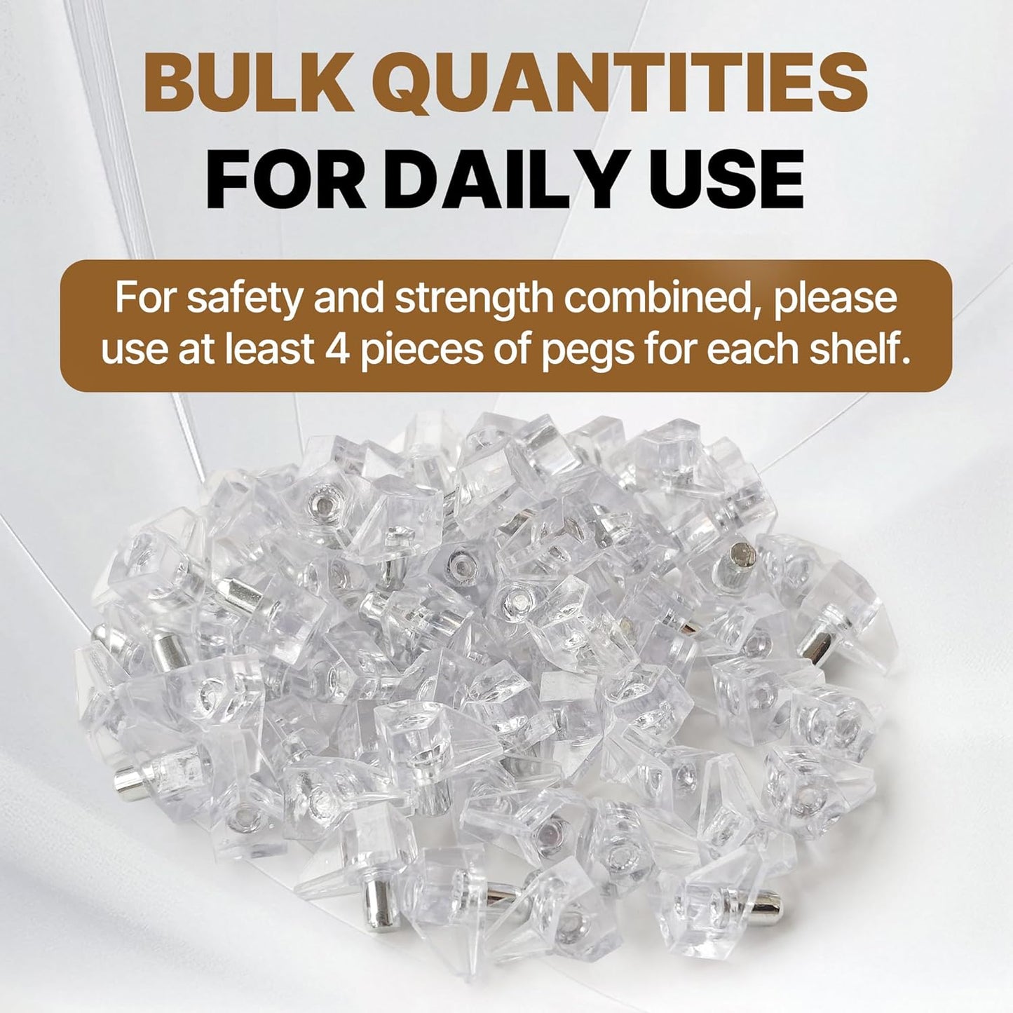 Clavijas transparentes 0.197pulg para estantes ajustables cocina