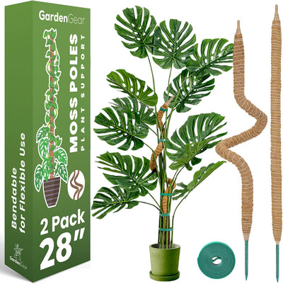 2 Postes Musgo Flexibles 28pulg Soporte Monstera Interior