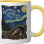 Taza Cerámica Mole Estrella Noche Amarillo Blanco