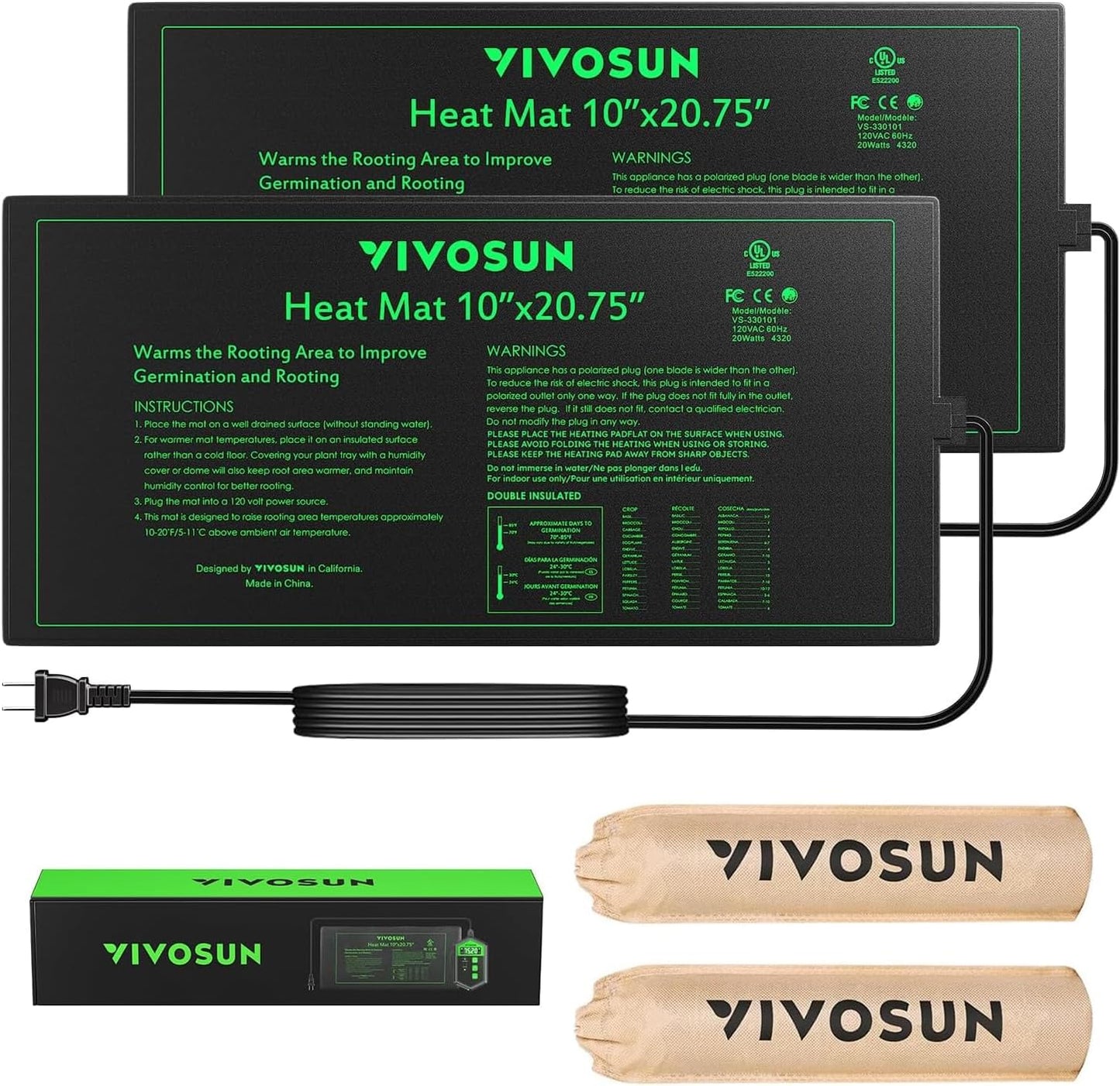Alfombrilla calor Vivosun impermeable hidropónico
