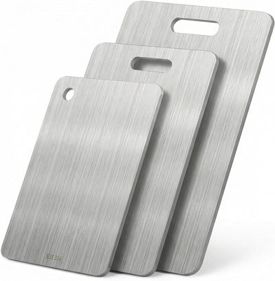 3 Pzas Tabla Cortar Acero Inox Doble Cara Cocina