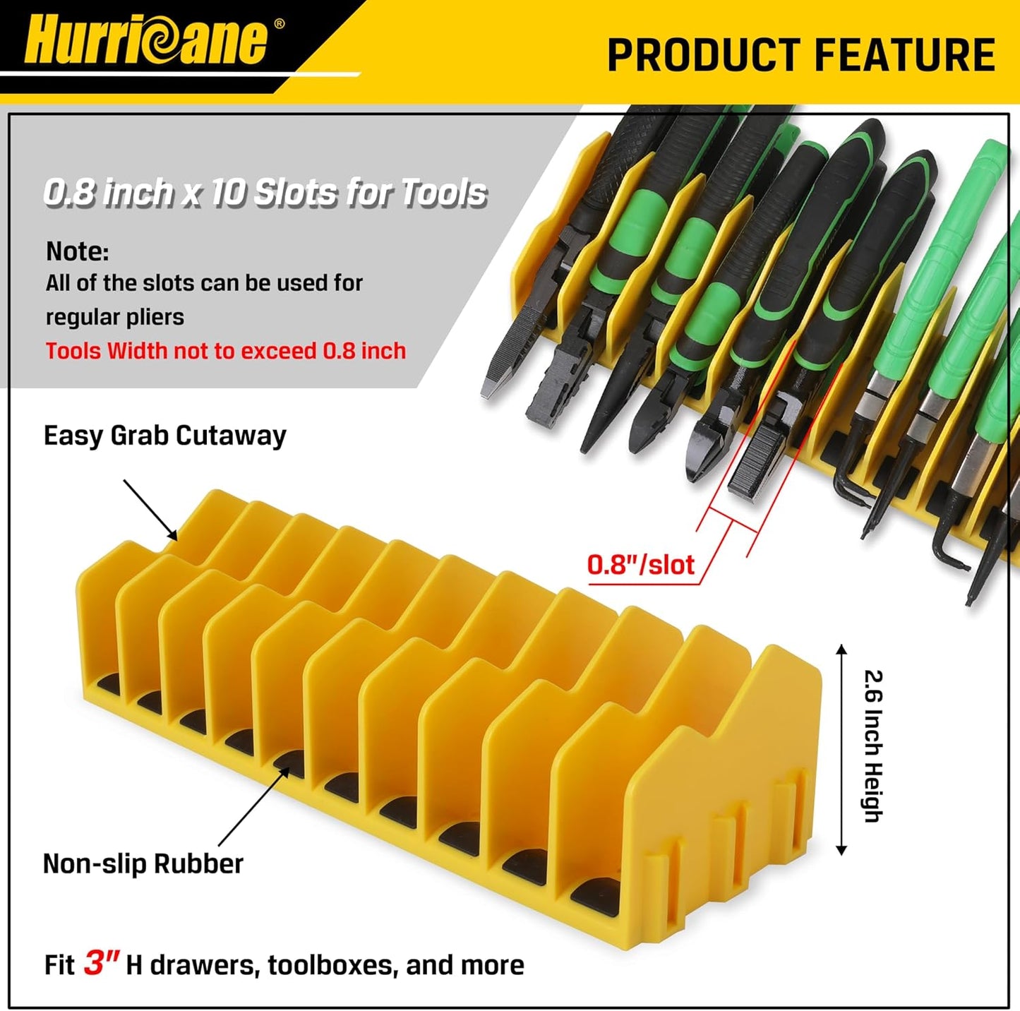 Estante alicates 10 ranuras base antideslizante extensible