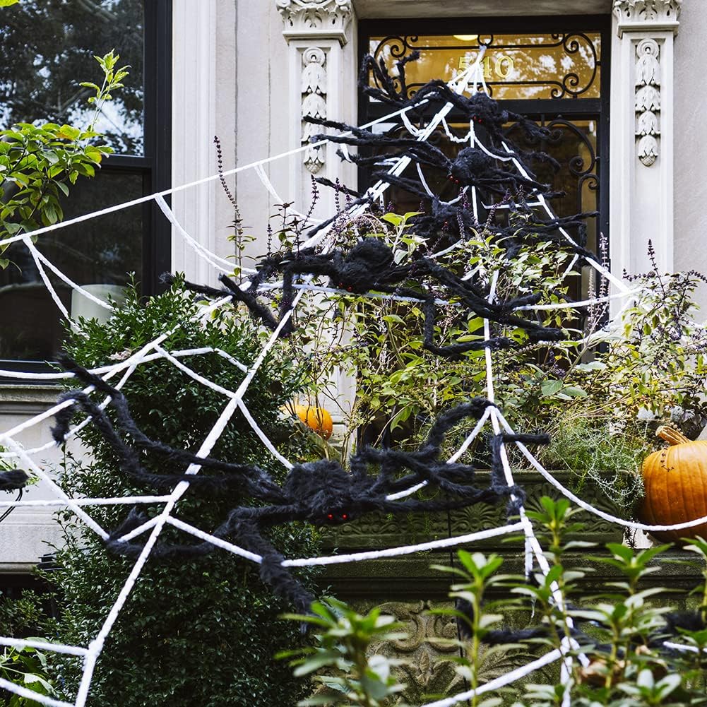 Araña peluda triángulo decoración Halloween patio