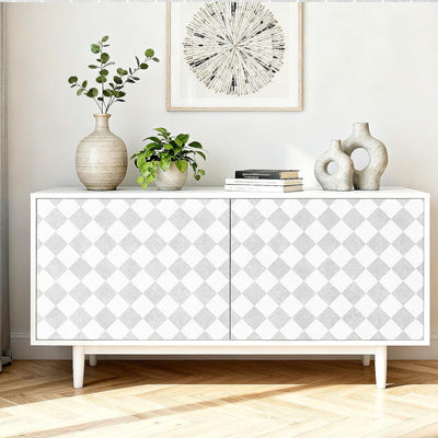 Papel tapiz a cuadros gris moderno para despegar y pegar