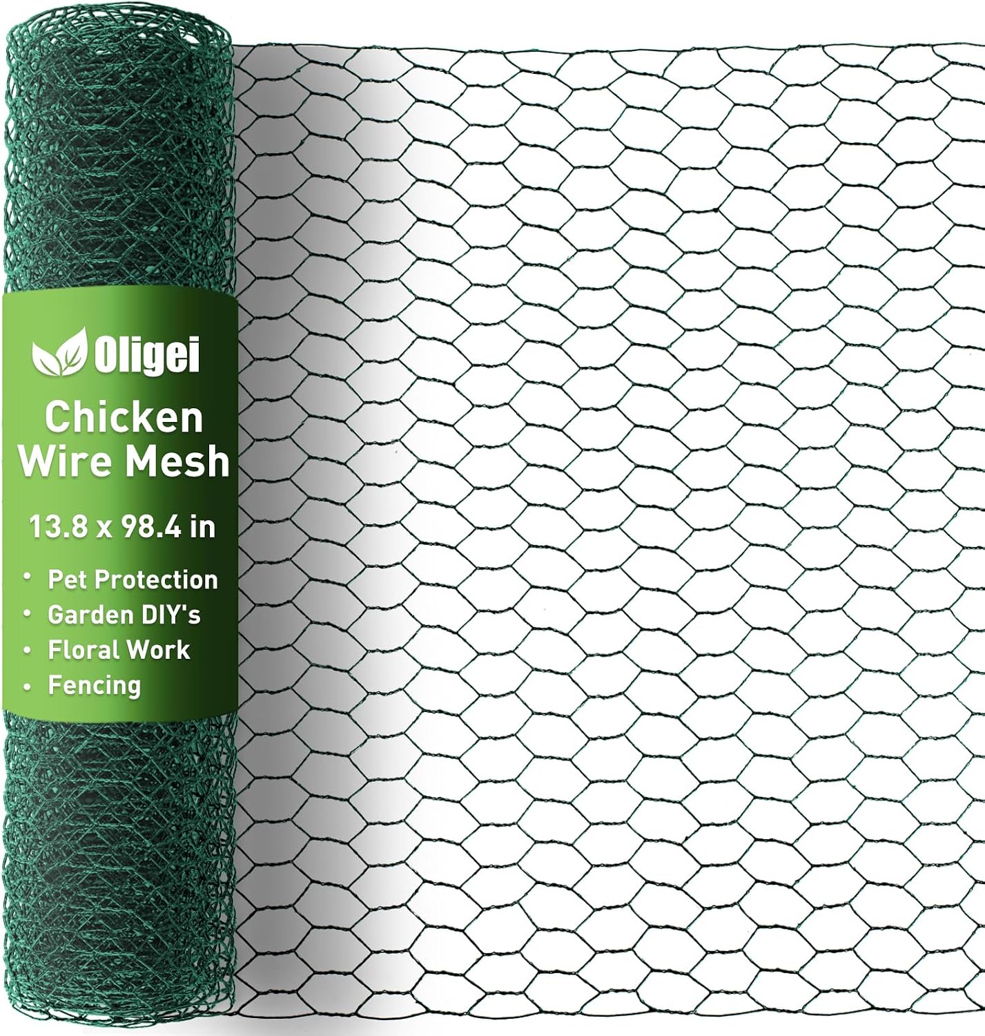 Alambre pollo malla PVC galvanizado 13.8x98.4pulg