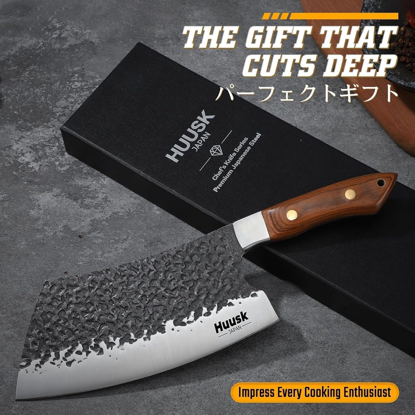 Cuchillo Cleaver 7 pulg Granton para Carnicero
