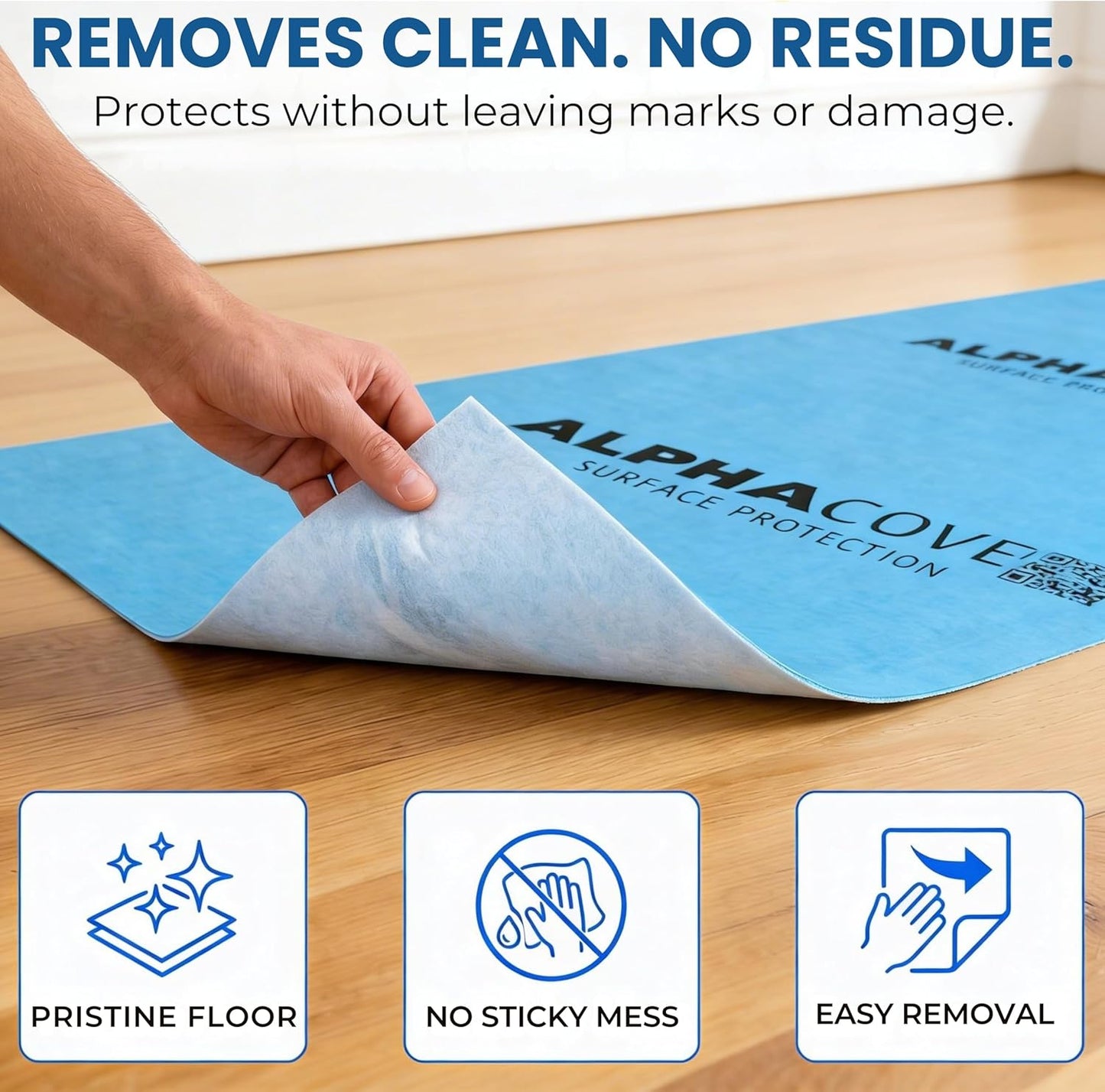 Protector suelo autoadhesivo azul 20x20pulg impermeable