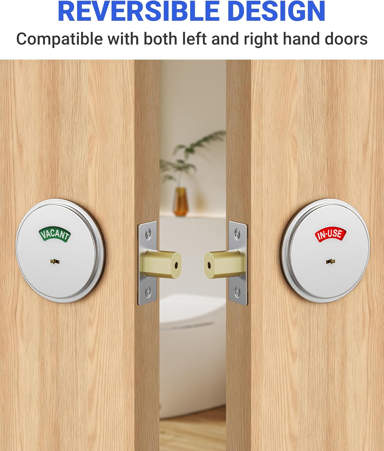 Cerradura seguridad grado 2 ADA 2-3/4pulg reversible puerta baño