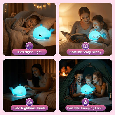 Lámpara de noche para niños con control remoto y dimmer