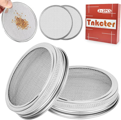 Kit tapa tarro germinación 4 filtros acero inox Mason