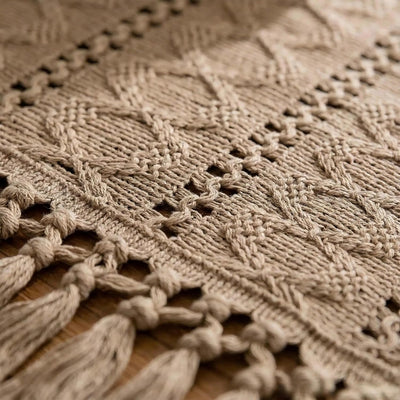 Camino de mesa corto bohemio de 36 pulgadas con borlas y bufanda de macramé