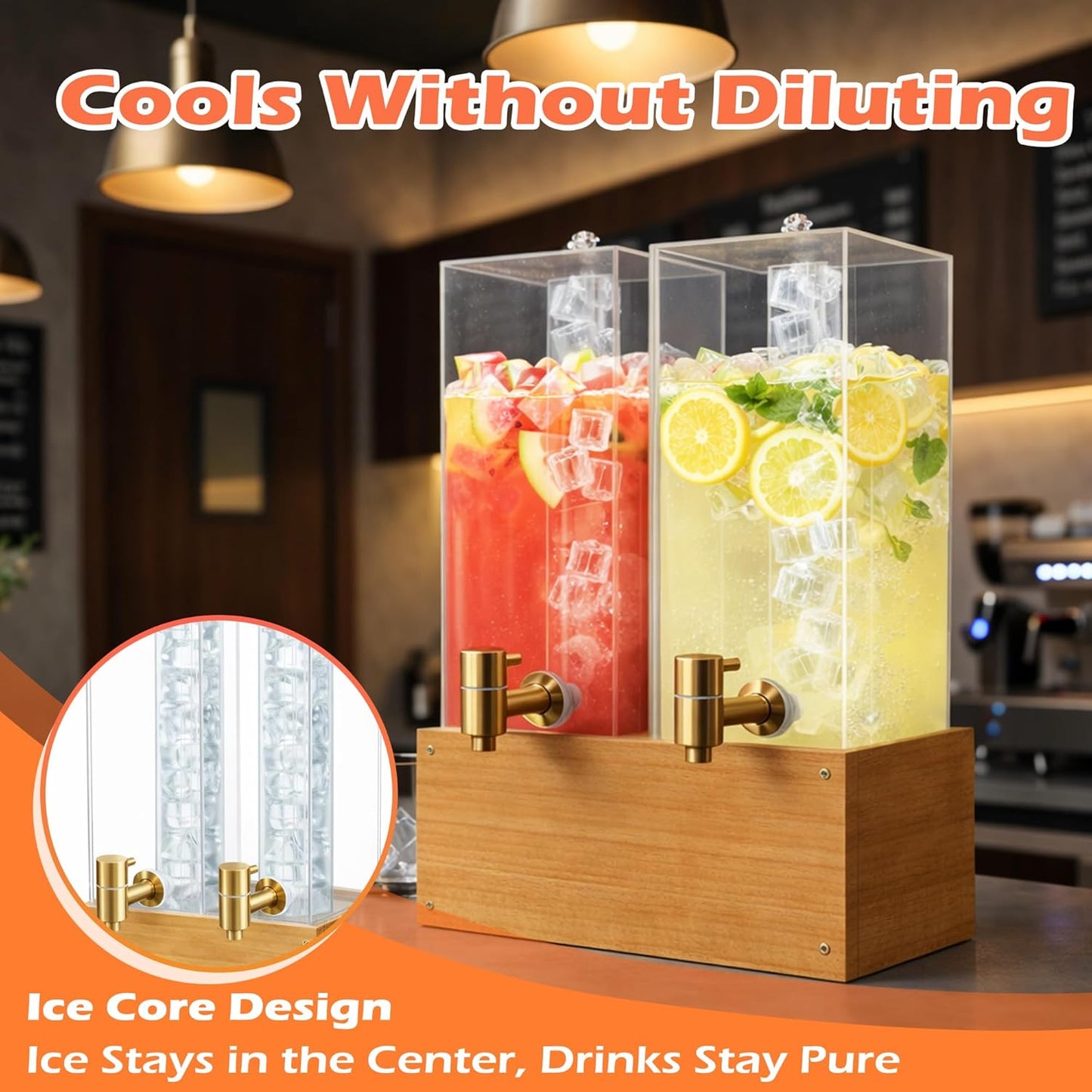 Dispensador bebidas soporte madera 4gal