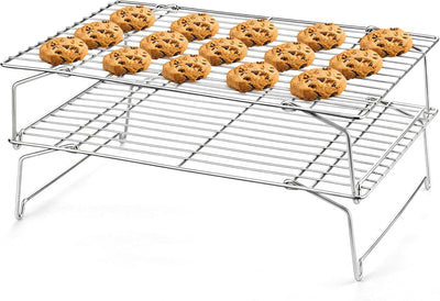 Rejilla de enfriamiento acero inox 15x10pulg set 2 pzas colapsable