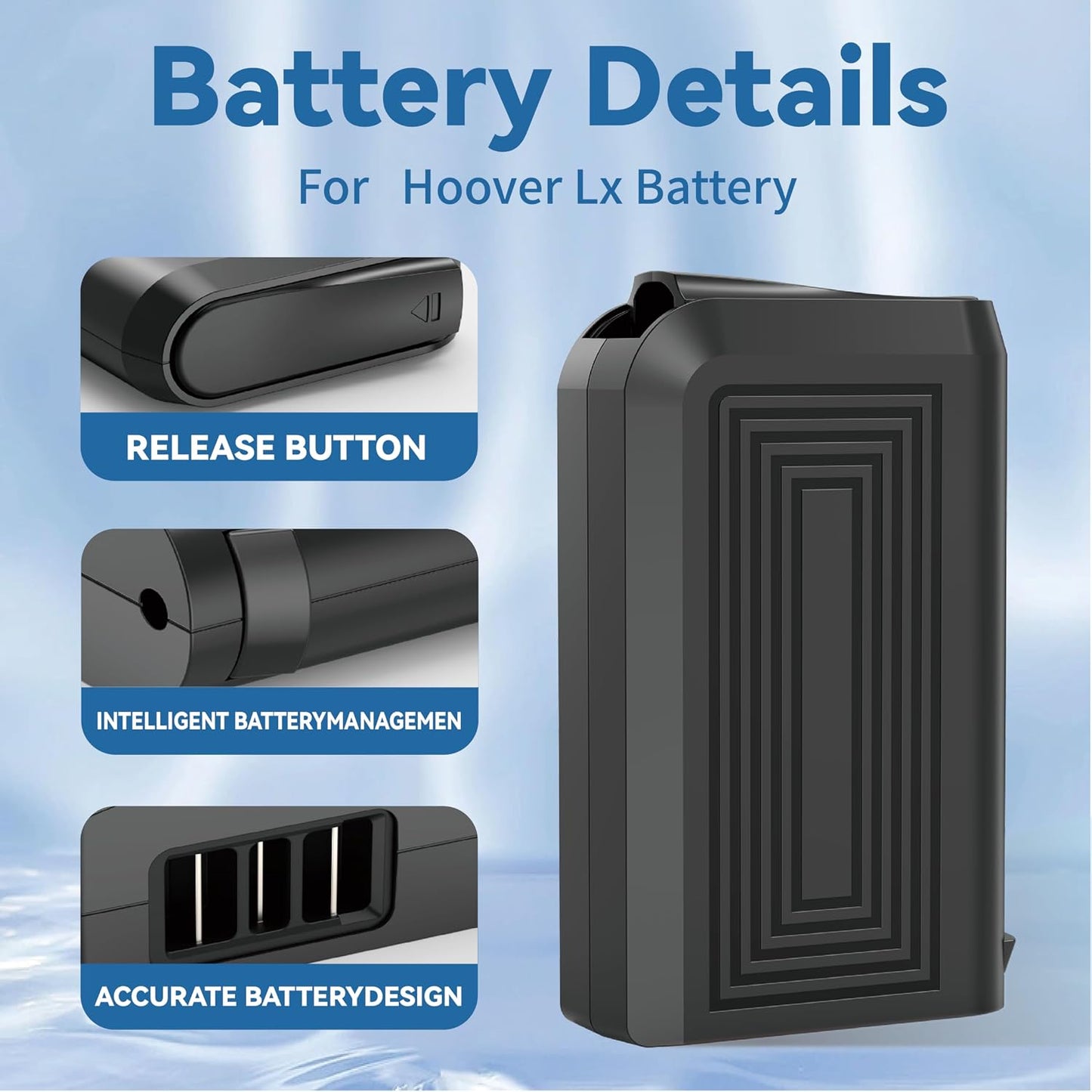 Reemplazo batería 18V 4.0Ah para Hoover Linx paquete 2
