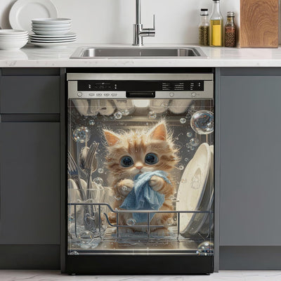 Cubierta imanes lavavajillas platos gato panel magnetico cocina